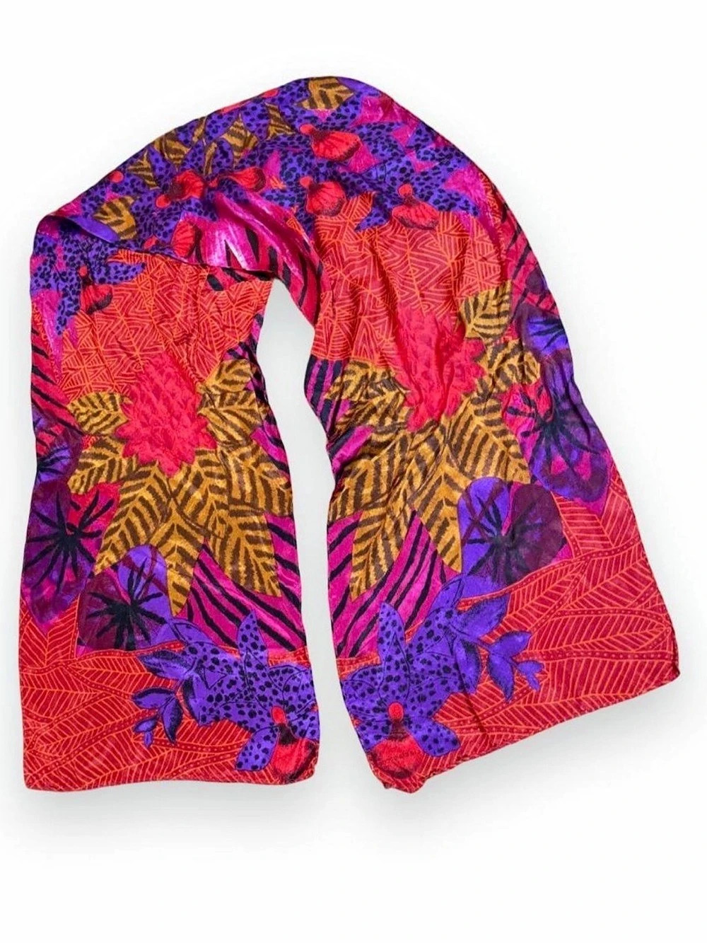 Floral silk scarf for feminine coquette fashion